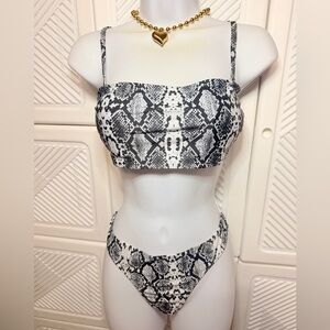 Snakeskin Print Bikini Set